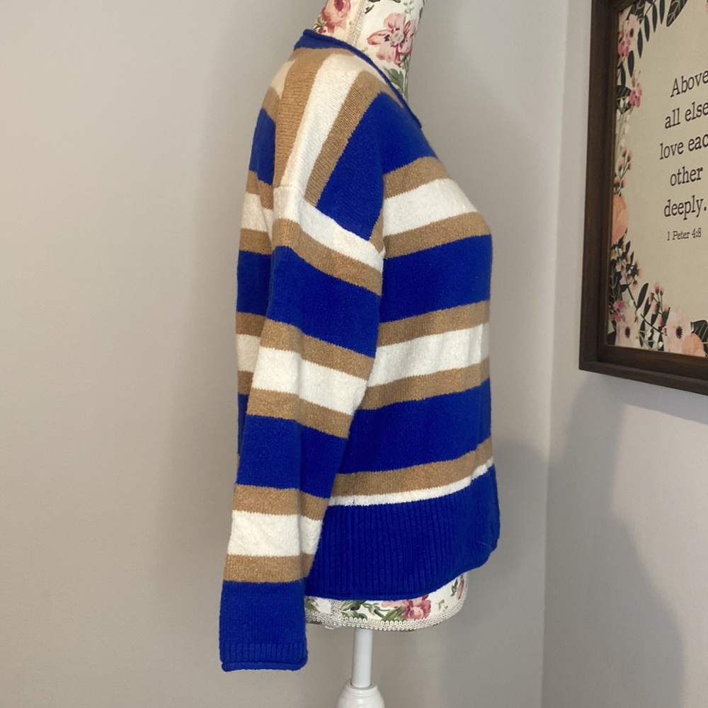 Striped Belmore Pullover Sweater in Coziest Textured Yarn - Picture 8 of 10